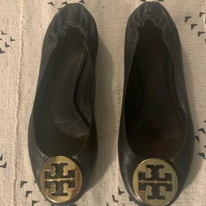 Tory Burch Black Leather Ballet Flats Size 8 1/2